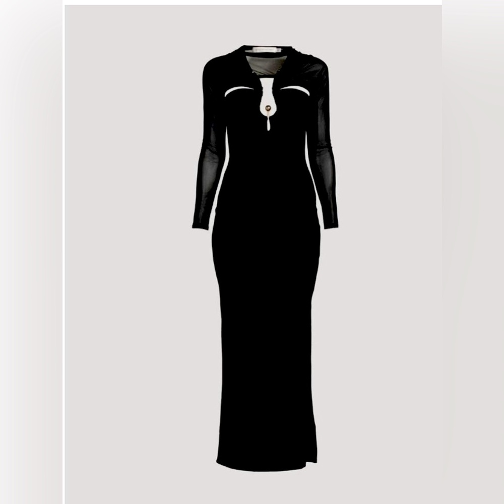 NWT Christopher Esber Polar Orbit Ruched Shawl Column Dress 10
